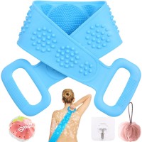 Silicone Back Scrubber for Shower Silicone Bath Body Brush Towel Back Cleaning Shower Easy to Clean Eco-Friendly