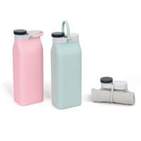 Wholesale Private Label BPA Free Silicone Folding Bottle Collapsible Water Bottle For Camping Travel